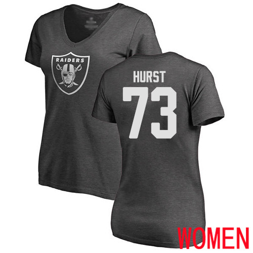 Oakland Raiders Ash Women Maurice Hurst One Color NFL Football #73 T Shirt
